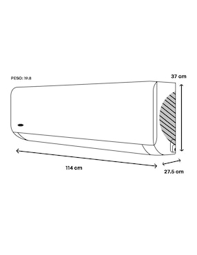 Aire acondicionado mini split inverter Carrier Frío y calor 36000 BTU 53AEQ363A 220 V