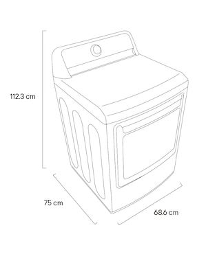 Secadora de gas natural/lp LG de 26 kg con 8 ciclos DT25MTGK.ABMELAT