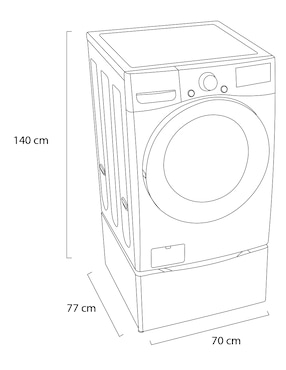 Lavasecadora LG gas/eléctrica 22 kg 13 kg WD22BV2S6GR.WD300CB