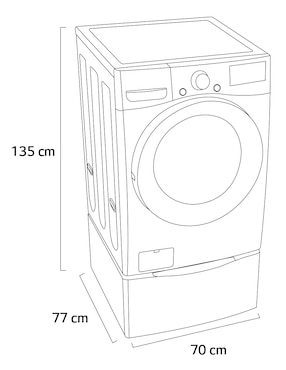 Lavadora Lg 22 kg manual carga frontal wm22vv2s6gr.wd300cv