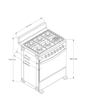 Estufa de piso a Gas LP Acros Onix Capelo 76.2 cm - Estufa 75.9 cm AFR7130G de 6 quemadores