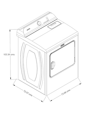 Secadora de gas natural/LP Maytag de 25 kg con 12 ciclos 7MMGD6500RW
