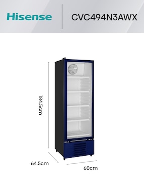 Refrigerador unipuerta Hisense 9 pies cúbicos no frost CVC494N3AWX