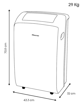 Aire acondicionado portátil Hisense frío 12000 BTU ap12cwn2 115 V