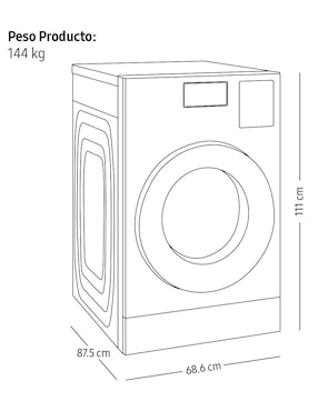 Lavasecadora Samsung eléctrica 26 kg 15 kg
WD26DB8995BZAX