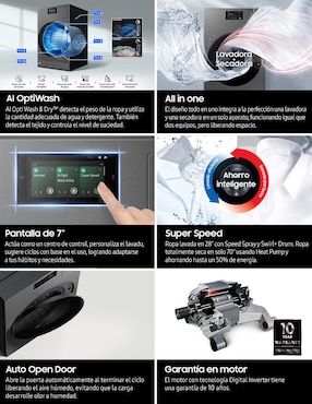 Lavasecadora Samsung eléctrica 26 kg 15 kg
WD26DB8995BZAX