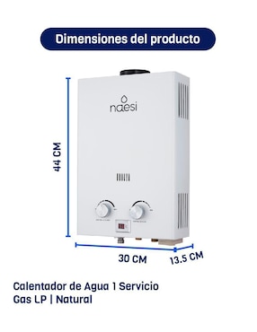 Calentador de paso Naesi AN201 6 L gas LP