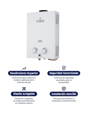 Calentador de paso Naesi AN201 6 L gas LP