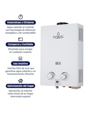 Calentador de paso Naesi AN201 6 L gas LP