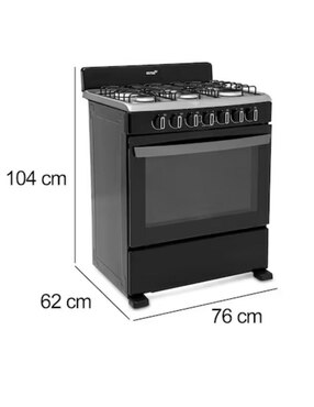 Estufa de piso a gas Acros 62 cm AFR4010B de 6 quemadores