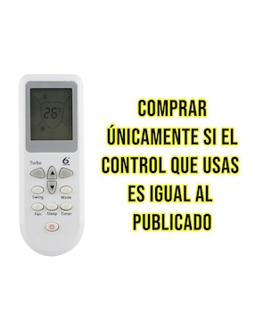 Control remoto para aire acondicionado Control Expert CE-W6 minisplit Whirlpool