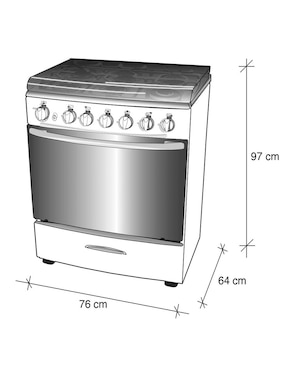 Combo estufa de piso a gas natural/lp Koblenz 76 cm Ek-3131nd de 6 quemadores