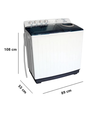 Lavadora doble tina Koblenz 16 kg semiautomática carga superior ldm-15blanca
