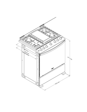 Estufa de piso a gas natural/lp Whirlpool 76 cm WFR5200D de 6 quemadores