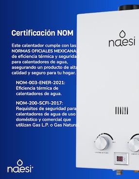 Calentador de paso Naesi AN202 12 L gas lp