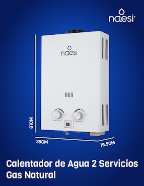 Calentador de paso Naesi AN202GN 12 L gas natural