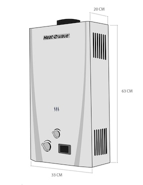 Calentador instantáneo Heat Wave HW-GI10PBG 10 L gas lp