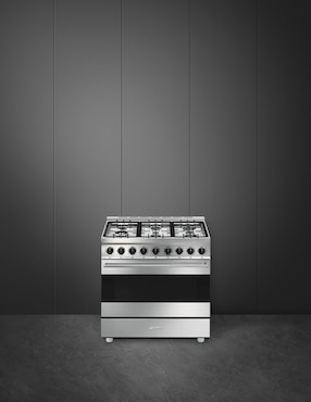 Estufa de piso a Gas natural/lp Smeg Mista 90 cm B91GMX2 de 6 quemadores