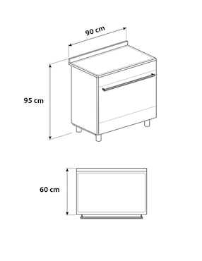 Estufa de piso a Gas natural/lp Smeg 90 cm SX91VJM2 de 5 quemadores