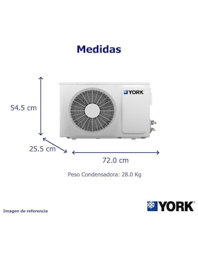 Aire acondicionado mini split York frío y calor 12000 BTU YHGE12ZJMAXPORX 220 V