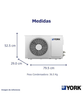 Aire acondicionado mini split York frío y calor 18000 BTU YHGE18ZJMAXPORX 220 V