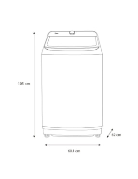 Lavadora Midea 18 kg automática carga superior ma512w18/t