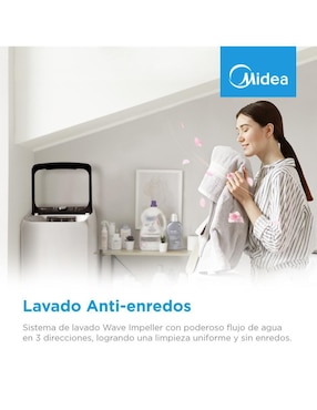 Lavadora Midea 18 kg automática carga superior ma512w18/w