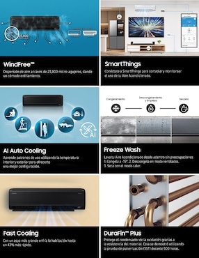 Aire acondicionado mini split inverter Samsung Frío AR70F18D1AB/AX 220 V
