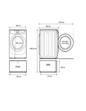 Lavadora Frigidaire 21 kg automática carga frontal fwfx22d4ew