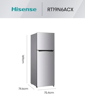 Refrigerador top mount Hisense 19 pies cúbicos no frost RT19N6ACX