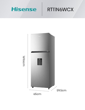 Refrigerador top mount Hisense 11 pies cúbicos no frost RT11N6WCX