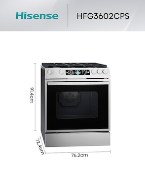 Estufa de piso a gas natural/lp Hisense 76.2 cm HFG3602CPS de 6 quemadores