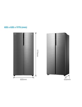Refrigerador dúplex Midea 17 pies cúbicos inverter y no frost MDRS619FGM46