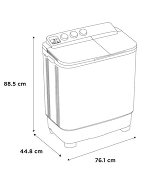 Lavadora doble tina Midea 11 kg semiautomática carga superior mt100w110/wg-mx