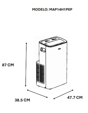 Aire acondicionado portátil Midea frío y calor 12000 BTU MAP14H1PXP 110 V