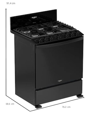 Estufa de piso a gas Whirlpool 76.2 cm WFR3400B 30 NGO de 6 quemadores