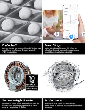 Lavadora Samsung 25 kg automática carga superior
WA25DG5505AWAX