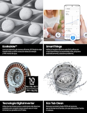 Lavadora Samsung 25 kg automática carga superior WA25DG5505AVAX