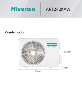 Aire acondicionado mini split inverter Hisense frío 22000 BTU HS.24.220F.ART242KAW 220 V