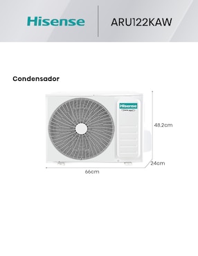 Aire acondicionado mini split inverter Hisense frío y calor 12000 BTU HS.12.220FC.ARU122KAW 220 V