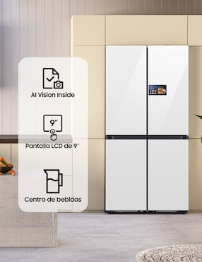 Refrigerador French door Samsung 23 pies cúbicos inverter y fábrica de hielo
RM90F66CDWEM