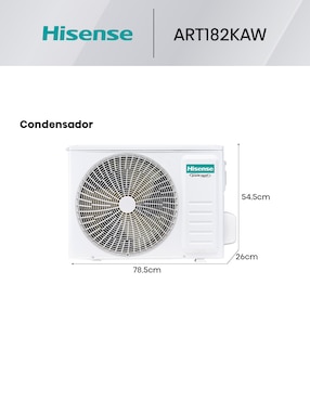 Aire acondicionado mini split inverter Hisense frío 18000 BTU HS.A.18.220F.ART182KAW 220 V
