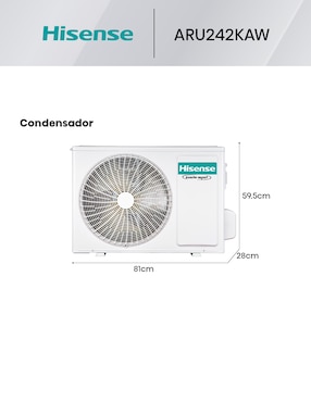 Aire acondicionado mini split inverter Hisense frío y calor 22000 BTU HS.24.220FC.ARU242KAW 220 V