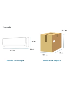 Aire acondicionado mini split inverter Mabe frío 12000 BTU MMI12CABWCA32M2