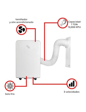 Aire acondicionado portátil Iusa frío 12000 btu acpr12 115 v