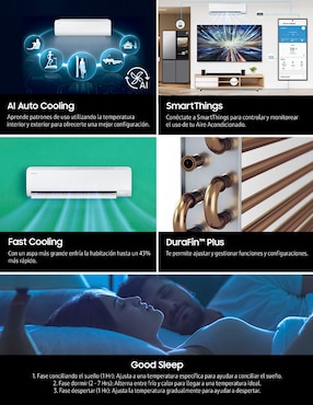 Aire acondicionado mini split inverter Samsung Frío y calor 12000 BTU AR50F12C1LH/AX 220 V