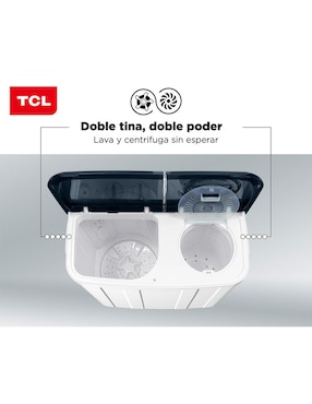Lavadora doble tina Tcl 14 kg semiautomática carga superior twt14s