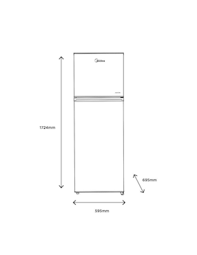 Refrigerador top mount Midea 12 pies cúbicos inverter y no frost y fábrica de hielo MDRT489MTM50D