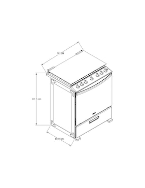 Estufa de piso a gas lp Whirlpool 76.2 cm WFR7000B de 6 quemadores
