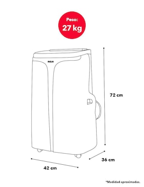 Aire acondicionado portátil Rca Frío 12000 BTU RCAAPT12P 115 V